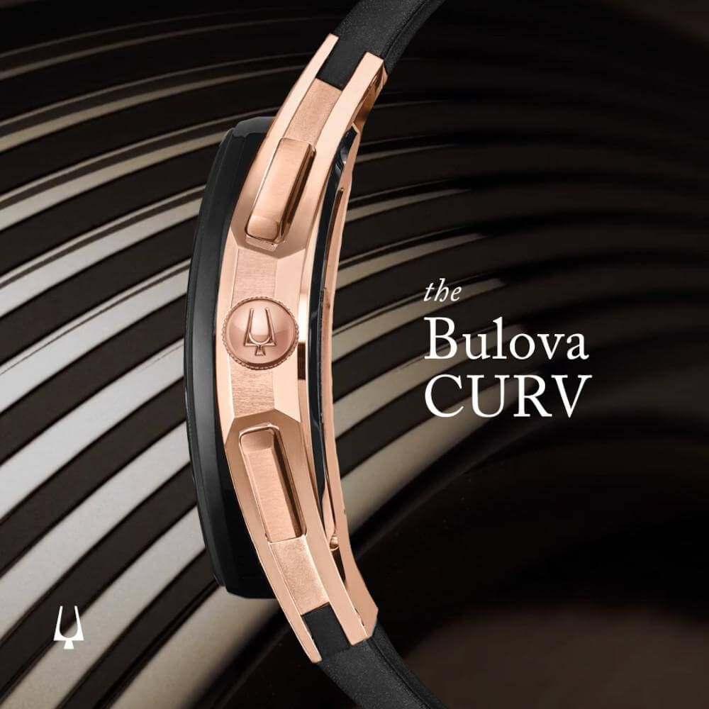 Bulova Curv 98A185 - Cronografo | Movimiento: Cuarzo - Material Caja: Acero Inoxidable - Material Malla: Caucho